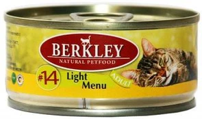 Консервы BERKLEY Adult Light Menu №14 для взрослых кошек – легкая формула для контроля веса 75113