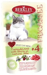 Пауч BERKLEY Fricassee Turkey Lamb with Berries для взрослых кошек №4 – индейка с ягненком и ягодами в желе 75273