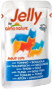 Пауч ALMO NATURE Jelly Cat Tuna Sole для взрослых кошек тунец и камбала в желе 22521