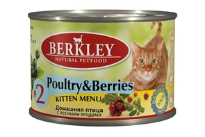{{photo.Alt || photo.Description || 'Консервы BERKLEY для котят №2 с домашней птицей и лесными ягодами'}}