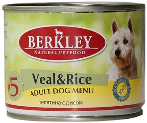 Консервы BERKLEY Veal and Rice №5 для собак с телятиной и рисом 75008