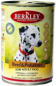Консервы BERKLEY для собак с говядиной и картофелем 75019