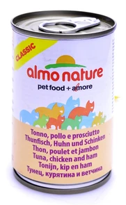 Консервы ALMO NATURE Classic Adult Tuna Chicken and Нam для взрослых кошек тунец с курицей и ветчиной 20078