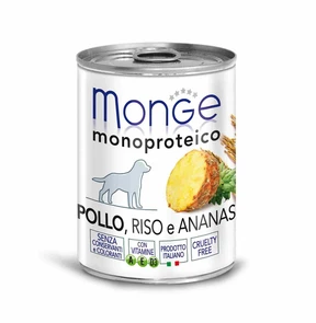 Паштет MONGE Monoprotein Fruits для собак из курицы с рисом и ананасами 70014311