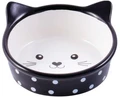 Миска керамическая для кошек Mr.Kranch Мордочка кошки цветная в горошек 250 мл черная