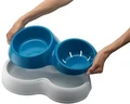 Миска для собак двойная BAMA PET CIOTOLOTTO M 1500-1200 мл 44х57х12h см