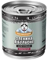 Беззерновые консервы Погрызухин для собак из мяса Северного оленя в бульоне