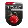 Игрушка для собак хрустящий жевательный мяч Playology 6 см с пищалкой и с ароматом говядины, красный SQUEAKY CHEW BALL P300710