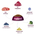 Сухой корм AWARD для взрослых собак всех пород с говядиной и курицей с добавлением брокколи и черники 7173525