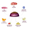 Сухой корм AWARD для взрослых собак крупных пород с курицей и индейкой с добавлением тыквы и шиповника 7173464