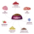 Сухой корм AWARD для стерилизованных кошек с индейкой и курицей с добавлением клюквы и цикория Sterilized Turkey 7173570