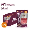 Пауч AWARD для взрослых кошек крупных пород кусочки в соусе с говядиной Indoor big cats 85 гр 7176991