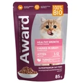 Пауч AWARD для котят от 1 месяца кусочки в соусе с индейкой Healthy growth 85 гр