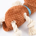Игрушка для собак Mr.Kranch "Собачка" плюшевая с канатиками и пищалкой 22 см MKR000101