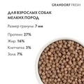 Беззерновой сухой корм GRANDORF FRESH с индейкой и бататом для взрослых собак малых пород Dog Adult MINI Turkey&Sweet Potato 852796