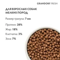 Беззерновой сухой корм GRANDORF FRESH с лососем и бататом для взрослых собак малых пород Dog Adult MINI Salmon&Sweet Potato 852819