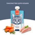 Wanpy Cat Лакомство для кошек Мясной мусс из курицы и моркови RAC-38