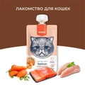 Wanpy Cat Лакомство для кошек Мясной мусс из лосося и курицы с морковью RAC-40
