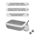 Туалет-лоток для кошек IMAC DUO с совочком на подставке 50х40х15h см 814940