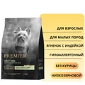 Низкозерновой сухой корм PREMIER для взрослых собак малых пород с ягненком, индейкой Adult Lamb Turkey Mini 851461