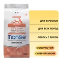 Сухой корм MONGE Monoprotein для взрослых собак всех пород с лососем и рисом All Breed Salmon/Rice 70011297