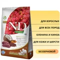 Беззерновой cухой корм FARMINA ND QUINOA для собак всех пород с олениной и киноа для кожи и шерсти 8809/PND0250054