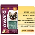 Сухой корм AWARD HYPO для взрослых собак всех пород со свининой с добавлением брусники, груши и розмарина 2543554