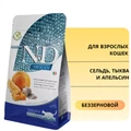 Беззерновой cухой корм FARMINA ND для взрослых кошек с рыбой (сельдью), тыквой и апельсином 11145/PND0030032