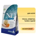 Беззерновой cухой корм FARMINA ND для котят с треской, креветками, тыквой и дыней 12617/PND0030056