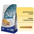Низкозерновой cухой корм FARMINA ND OCEAN для взрослых кошек рыба (треска) с апельсином 11162/PND0030033