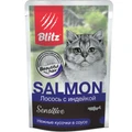 Пауч Blitz Sensitive для взрослых кошек кусочки в соусе с лососем и индейкой Salmon & Turkey in Gravy Adult Cats BCW08-1-00085