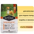 Сухой корм Vitalcan для взрослых собак средних пород с индейкой и свининой Nutrique Medium Young Adult Dog 00-00000903