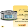 Консервы FARMINA VETLIFE NATURAL DIET CAT RENAL для взрослых кошек с курицей и рыбой диета при заболеваниях почек 10860/PVT085003