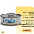Консервы FARMINA VETLIFE NATURAL DIET CAT CONVALESCENCE для взрослых кошек с курицей и рыбой диета при выздоровлении и в послеоперационный период 10858/PVT085001