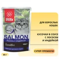 Пауч Blitz Sensitive для взрослых кошек кусочки в соусе с лососем и индейкой Salmon & Turkey in Gravy Adult Cats BCW08-1-00085