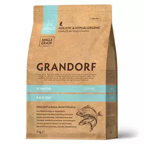 Сухой корм GRANDORF для взрослых собак малых пород с белой рыбой (White Fish MINI)
